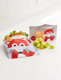3 Sprouts Snack Bag (2 pack), Fox/ - Lunchlådor GREY Discount