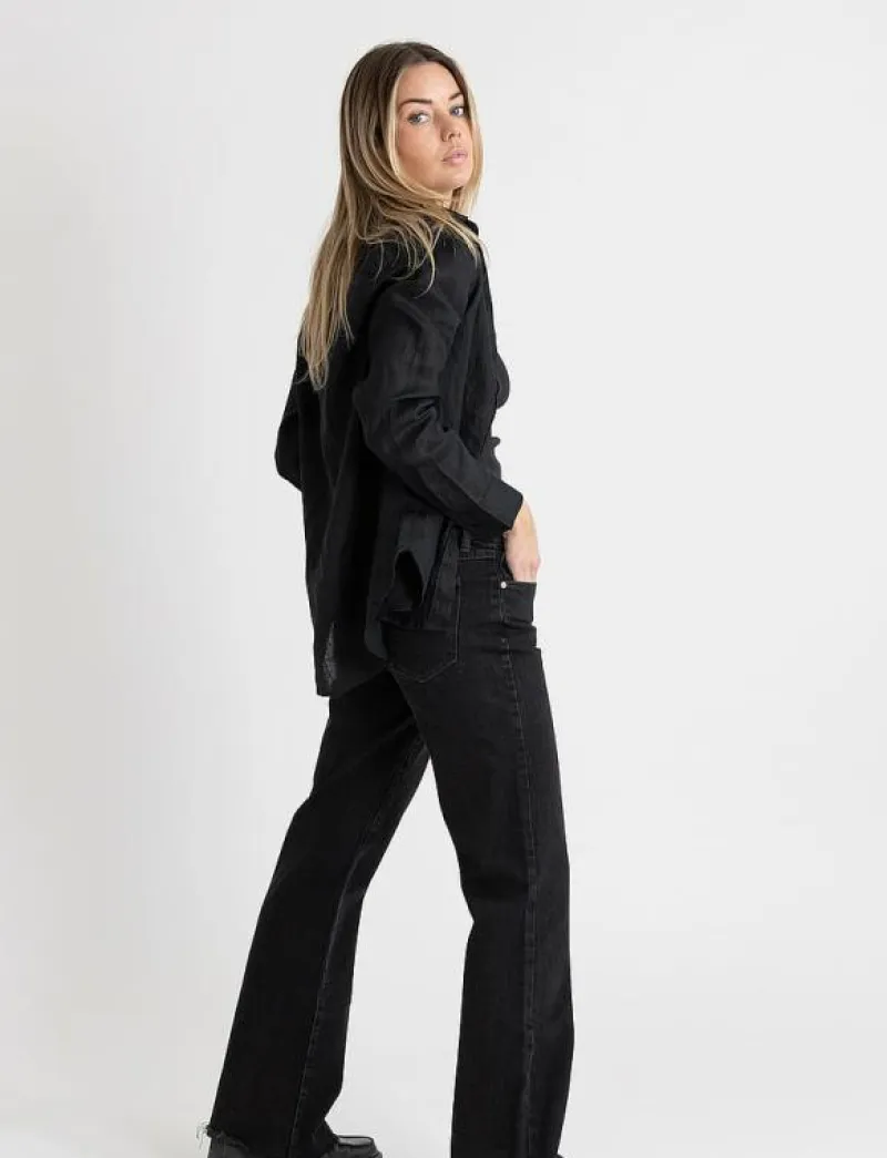 ABRAND A 99 LOW BOOT 90s - Boot cut Jeans BLACK New