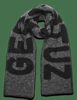 Gestuz AlphaGZ Scarf - Halsdukar CHARCOAL MELANGE/DEEPBLACK