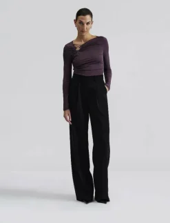 Amilia ring detail jersey top - Långärmade toppar|Malina Sale