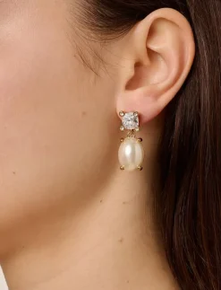 ANTONIA SG CRYSTAL / WHITE PEARL - Hängande örhängen|Dyrberg/Kern Discount