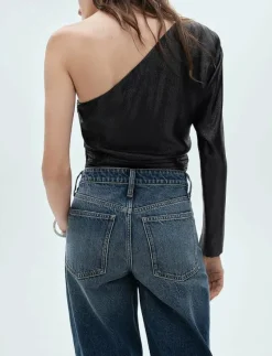 Asymmetrical puff sleeve blouse - Långärmade blusar|Mango