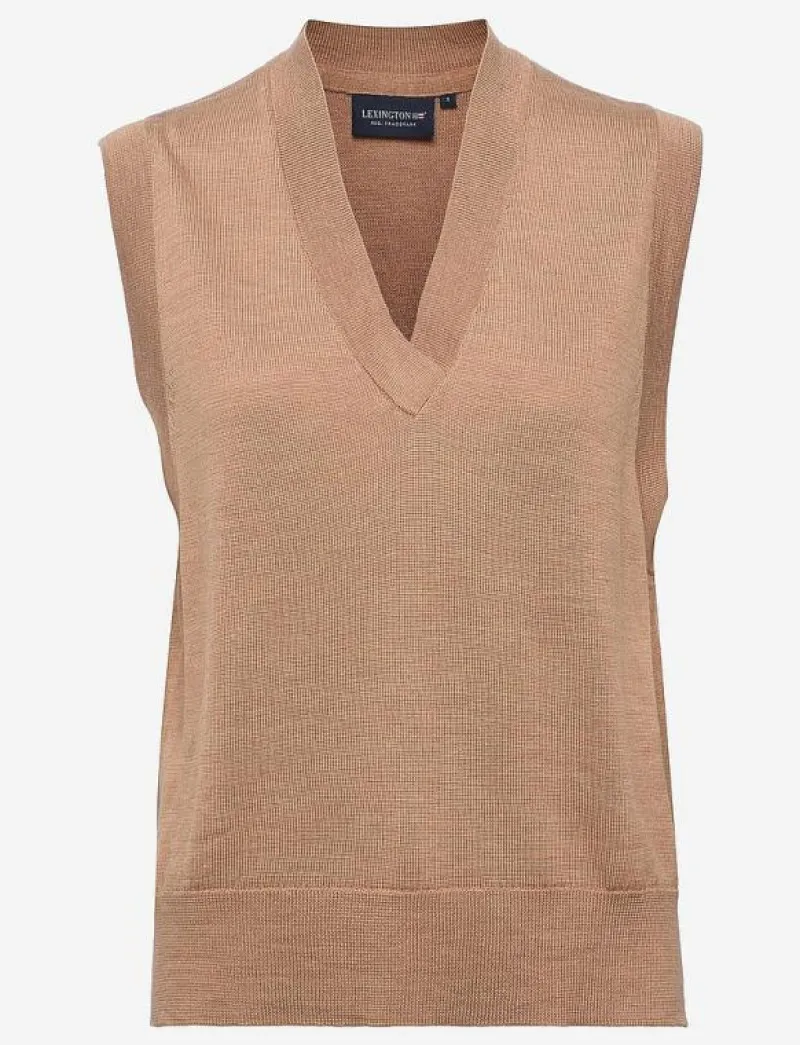Audrina Merino Wool/Silk Blend Knitted Vest - Stickade västar|Lexington Clothing Outlet