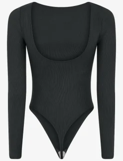 Girlfriend Collective Ava Scoop Back Bodysuit, Thong - Jumpsuits & Bodies BLACK Best