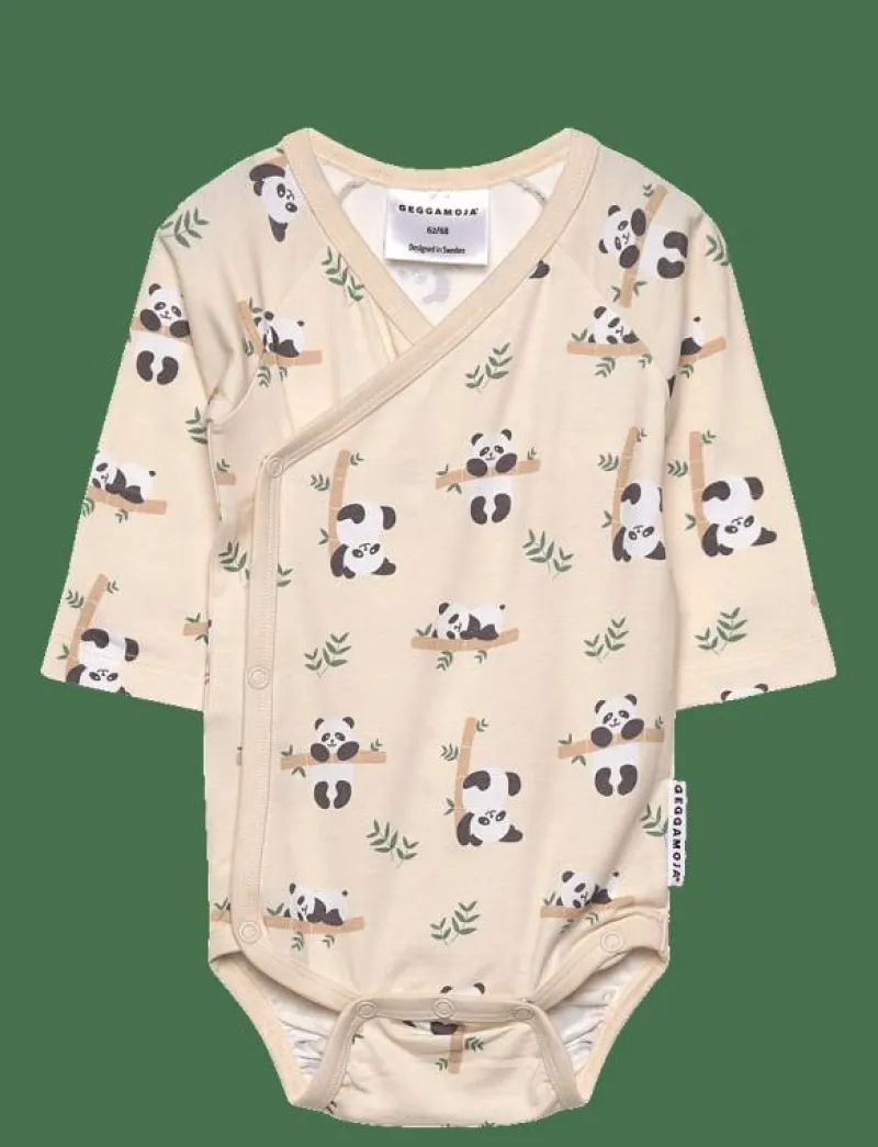 Bamboo wrap body panda - Långärmad bodysuit|Geggamoja Clearance