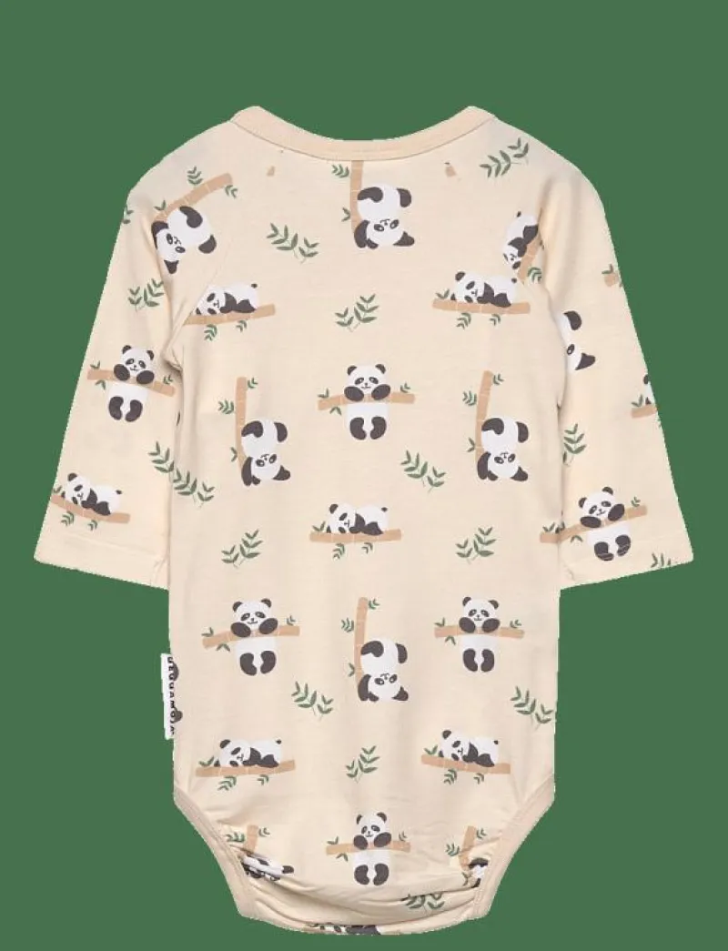 Bamboo wrap body panda - Långärmad bodysuit|Geggamoja Clearance