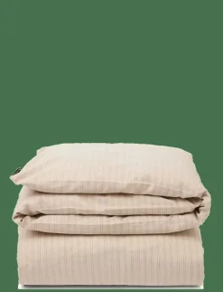 Beige/Dk Blue Striped Lyocell/Cotton Duvet Cover - Påslakan|Lexington Home New