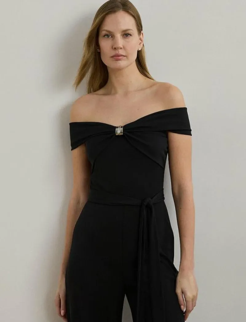 Belted Jersey Off-the-Shoulder Jumpsuit - Jumpsuits|Lauren Ralph Lauren Outlet