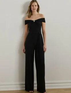 Belted Jersey Off-the-Shoulder Jumpsuit - Jumpsuits|Lauren Ralph Lauren Outlet