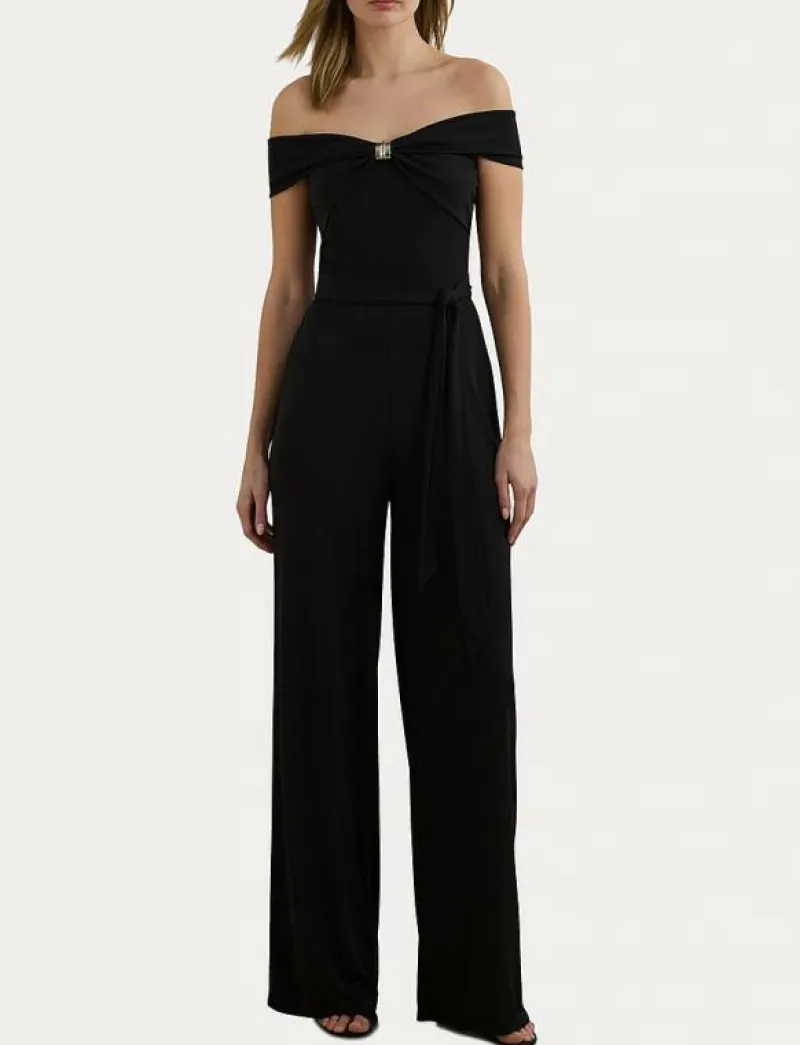 Belted Jersey Off-the-Shoulder Jumpsuit - Jumpsuits|Lauren Ralph Lauren Outlet