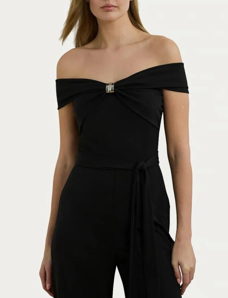 Belted Jersey Off-the-Shoulder Jumpsuit - Jumpsuits|Lauren Ralph Lauren Outlet