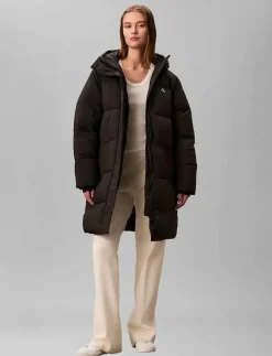 BELTED MIDWEIGHT LONG PUFFER - Dun- & vadderade jackor|Calvin Klein Jeans Outlet