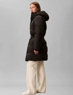 BELTED MIDWEIGHT LONG PUFFER - Dun- & vadderade jackor|Calvin Klein Jeans Outlet