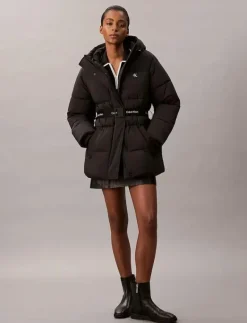 BELTED MIDWEIGHT PUFFER - Dun- & vadderade jackor|Calvin Klein Jeans Online