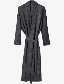 The Organic Company Big Waffle Bathrobe - Morgonrock DARK GREY New