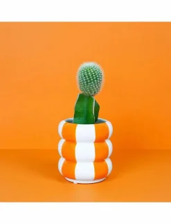 Balvi Blomkruka i keramik Floats, orange,12 cm - Krukor ORANGE/ WHITE