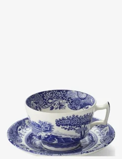 Blue Italian Teacup & Saucer 4-pack - Tekoppar|Spode