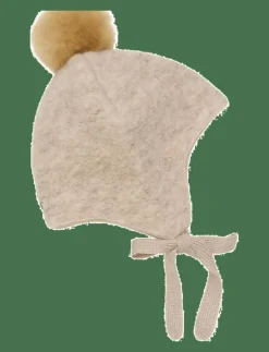 Huttelihut Bonnet Wool Alpaca Pompom - Mössor CAMEL MELANGE Clearance
