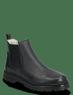 ANGULUS Booties - flat - with elastic - Vinterstövlar 1933/071 BLACK/BLACK GLITTER E Clearance