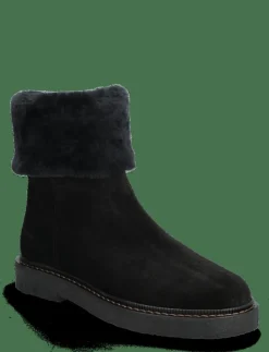 ANGULUS Boots - flat - Platta ankelboots 1163/2014 BLACK/BLACK LAMB WOO New