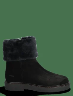 ANGULUS Boots - flat - Platta ankelboots 1163/2014 BLACK/BLACK LAMB WOO New