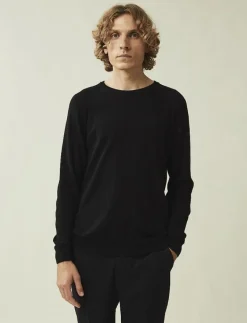 Lexington Clothing Bradley Cotton Crew Sweater - Rundhalsad DARK BLUE Clearance