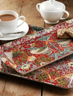 Morris & Co Bricka Melanin - Strawberry Thief Röd - Brickor RED New