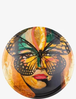 Carolina Gynning Bricka Rund 46cm, Golden Butterfly - Brickor MULITCOLOR Sale