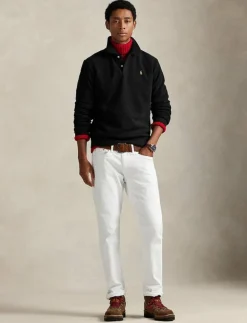 Polo Ralph Lauren Brushed Fleece Polo-Collar Pullover - Långärmade pikéer POLO BLACK Outlet