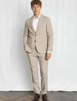 Bruun & Stengade BS Chiavari Classic Fit Blazer - Enkelknäppta kavajer LIGHT BROWN