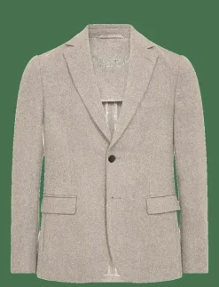 Bruun & Stengade BS Chiavari Classic Fit Blazer - Enkelknäppta kavajer LIGHT BROWN