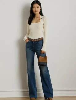 Buckle-Trim Rib-Knit Sweater - Långärmade toppar|Lauren Ralph Lauren Online