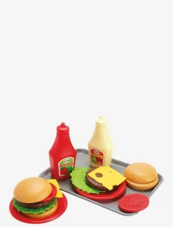 BURGER SET ON TRAY 17 PCS - Leksaksmat & Leksakstårtor|Dantoy Hot