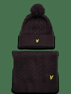 Cable Beanie and Scarf Set - Halsdukar|Lyle & Scott Online