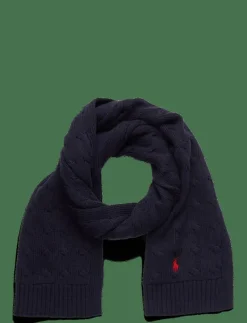 Ralph Lauren Kids Cable-Knit Cotton Scarf - Halsdukar RL NAVY/C3807 New