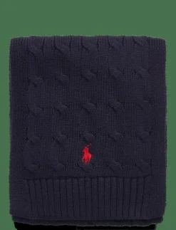Ralph Lauren Kids Cable-Knit Cotton Scarf - Halsdukar RL NAVY/C3807 New
