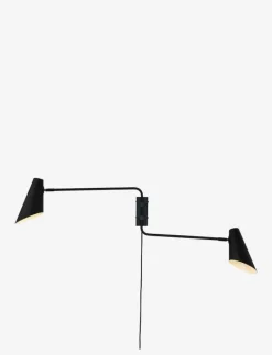 Cale svart vägglampa med/ 2 armar - Vägglampor|Dyberg Larsen Hot