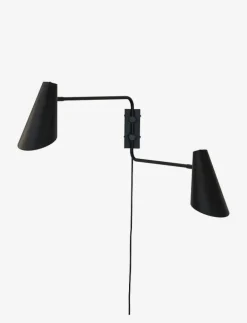 Cale svart vägglampa med/ 2 armar - Vägglampor|Dyberg Larsen Hot