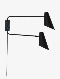 Cale svart vägglampa med/ 2 armar - Vägglampor|Dyberg Larsen Hot