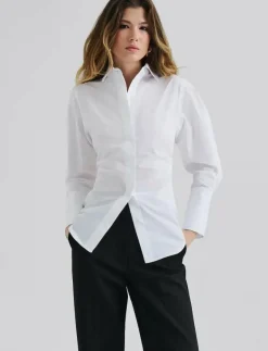 Calisa Fitted Poplin shirt - Långärmade|Malina New