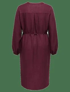 ONLY Carmakoma CARBAY LS V-NECK BLK DRESS WVN BF - Midiklänningar WINETASTING Sale