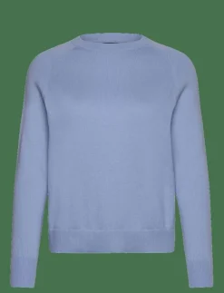 Lexington Clothing Cashmere Blend Raglan Sweater - Stickat LIGHT BLUE New