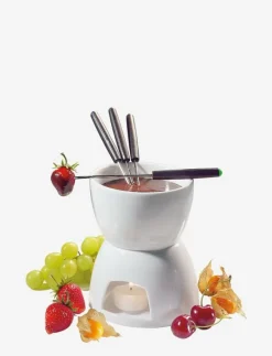 cilio Chocolate fondue with 6 pieces - Fonduegrytor WHITE Hot
