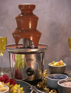 cilio Chocolate fountain PERU - Fonduegrytor SATIN STAINLESS STEEL New
