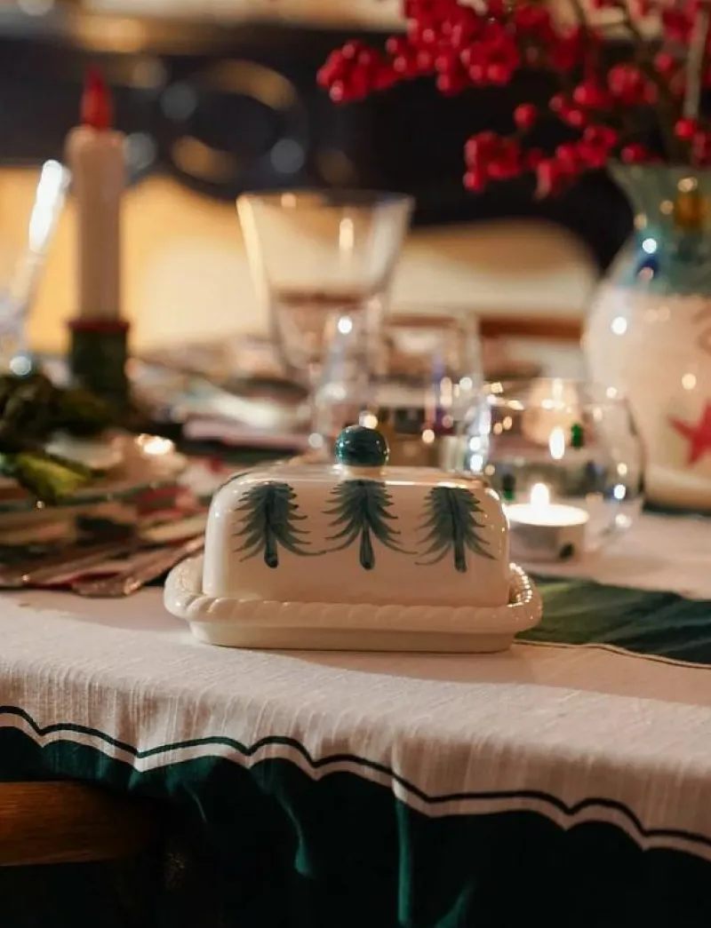 Anna + Nina Christmas Forest Butter Dish - Smörbyttor GREEN New