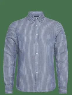 Lexington Clothing Classic Hemp Striped Shirt - Randiga skjortor BLUE/WHITE STRIPE Hot