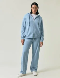 Lexington Clothing Classic Logo Zip Hoodie - Huvtröjor LIGHT BLUE MELANGE Hot