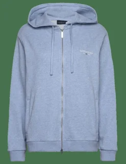 Lexington Clothing Classic Logo Zip Hoodie - Huvtröjor LIGHT BLUE MELANGE Hot