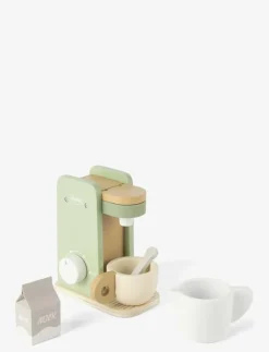 Dantoy COFFEE MACHINE WOOD IN GIFT BOX 5 PARTS - Leksakskök & Tillbehör MIXED COLOURS Outlet