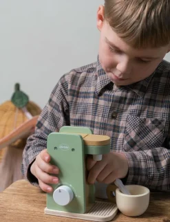 Dantoy COFFEE MACHINE WOOD IN GIFT BOX 5 PARTS - Leksakskök & Tillbehör MIXED COLOURS Outlet